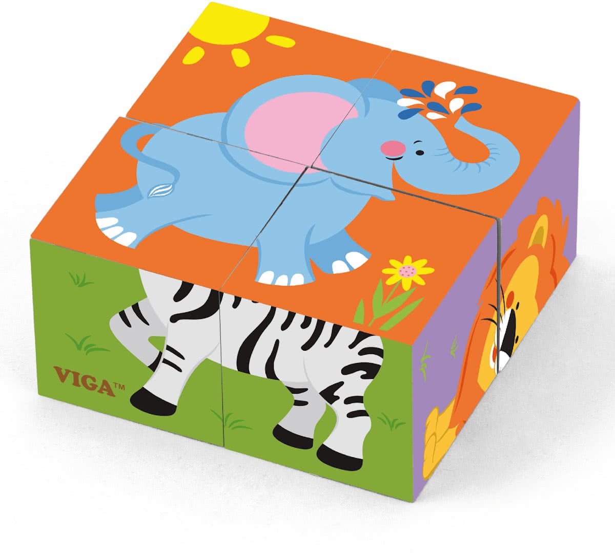 Viga Toys - Vormenpuzzel - Safari Dieren