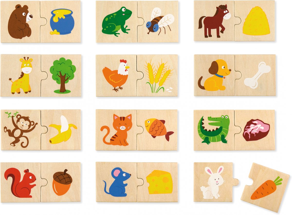 Viga Toys Houten Legpuzzel Dieren 24 Stukjes