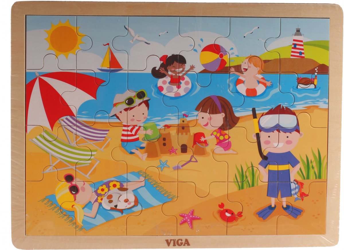 Viga Toys Legpuzzel Four Seasons Zomer 24 Stukjes