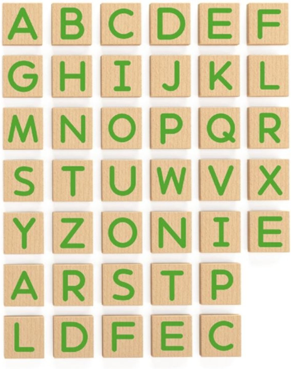 Viga Toys Magnetische (hoofd)letters Groen 40-delig