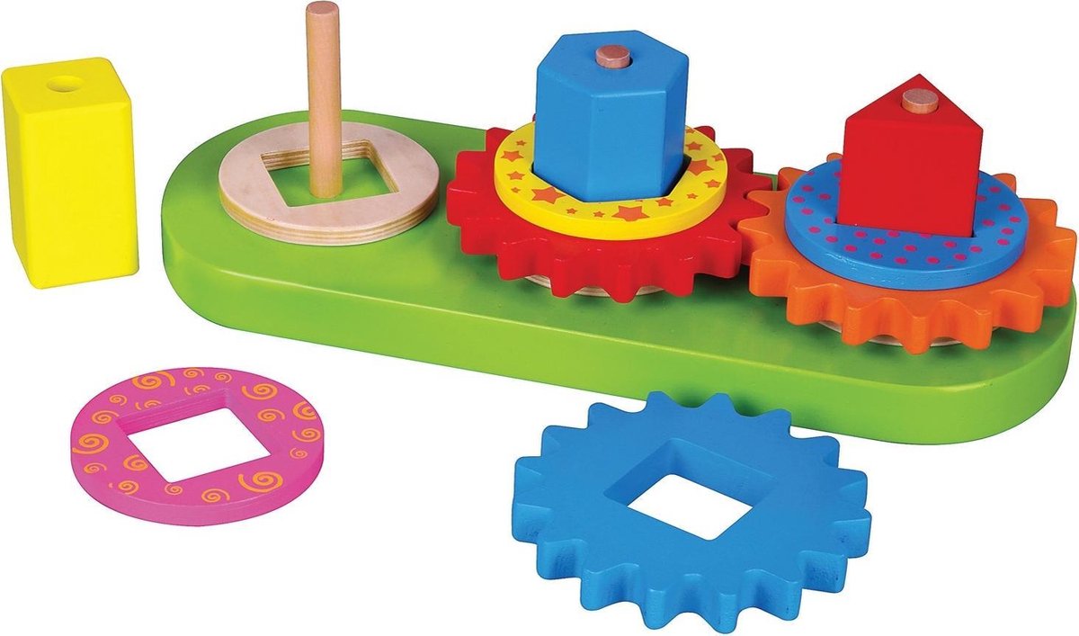 Viga Toys Motoriekpuzzel Vormen En Tandwielen Junior 28 Cm Hout