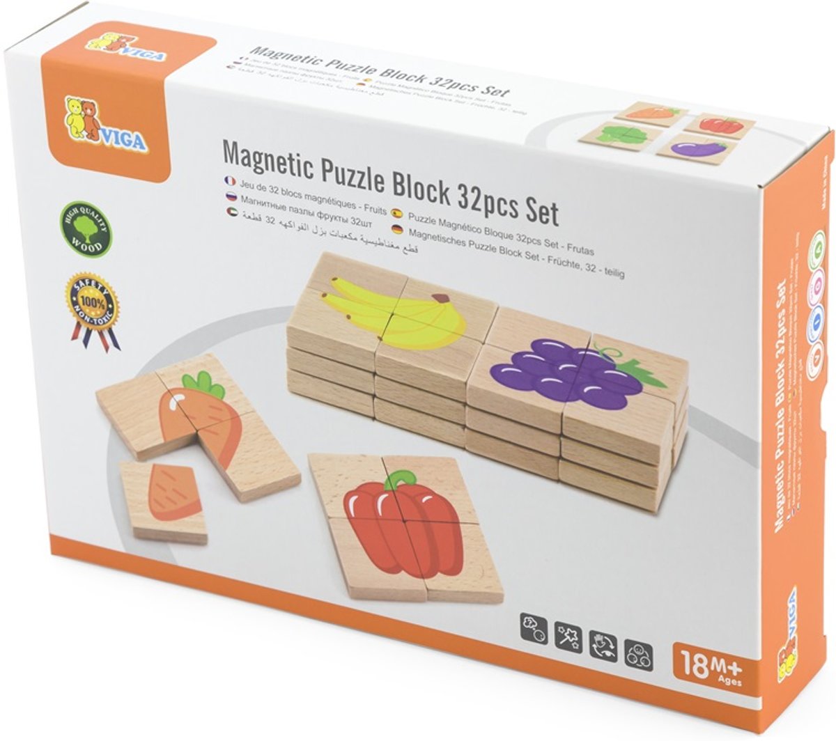 Vigatoys Magneetpuzzel Fruit 32-dlg