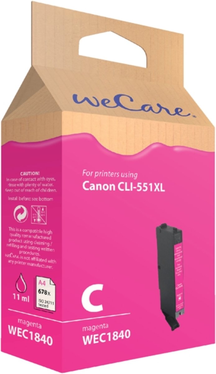 Inkcartridge wecare can cli-551xl rood