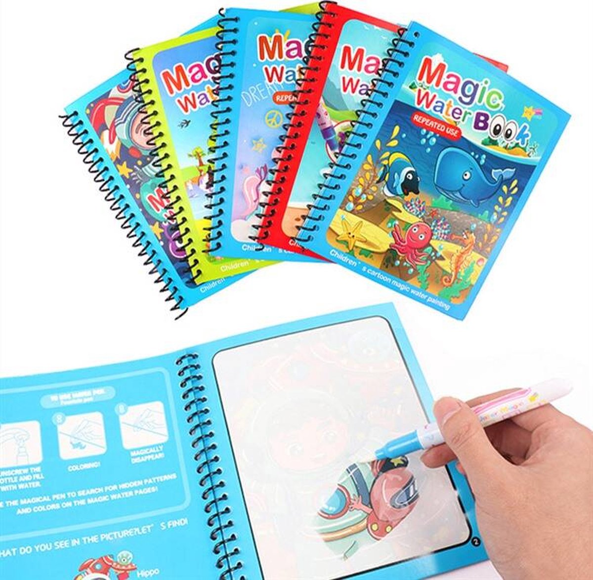 Magic water tekenboek (Auto)-Herbruikbaar kleurblok-Verjaardag cadeau Kinderspeelgoed-Kleurboek Water tekenboek