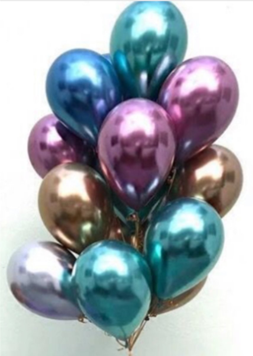 Luxe Chrome Ballonnenset Multi 10 Stuks - Helium Ballonnen Chrome Metallic Ballonnen Feestje Verjaardag Party