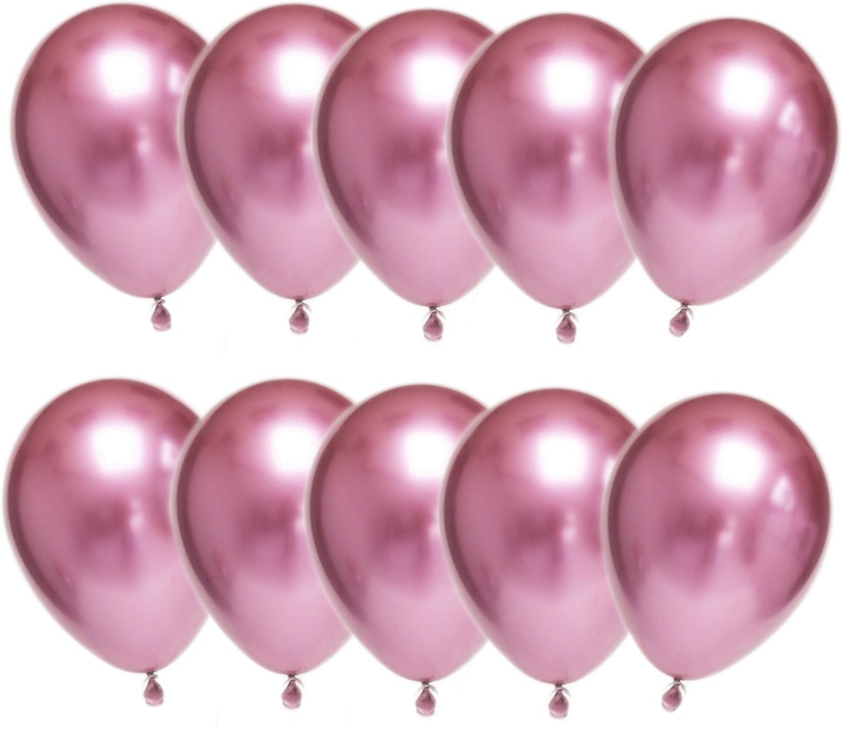 Luxe Chrome Ballonnenset Roze 10 Stuks - Helium Ballonnen Chrome Metallic Ballonnen Feestje Verjaardag Party