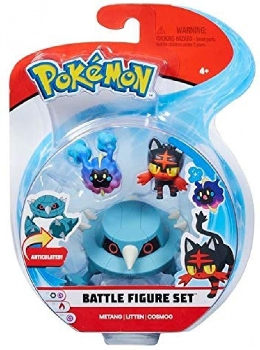 Pokemon - Battle 3-Figure Pack (2 & 3) - Metang, Litten & Cosmog