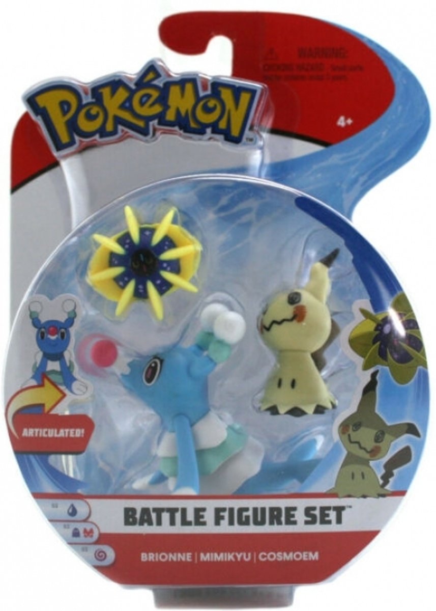 Pokemon Action Figure 3-Pack - Brionne / Mimikyu / Cosmoem