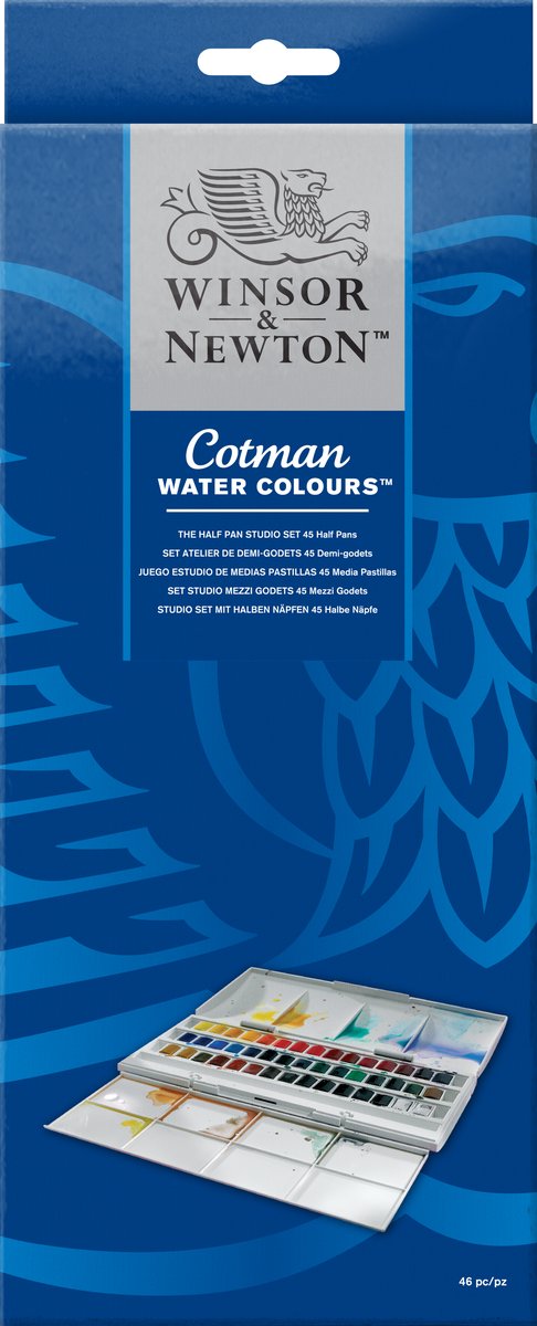 Winsor & Newton Cotman Aquarelverf Studio Set 45 halve napjes