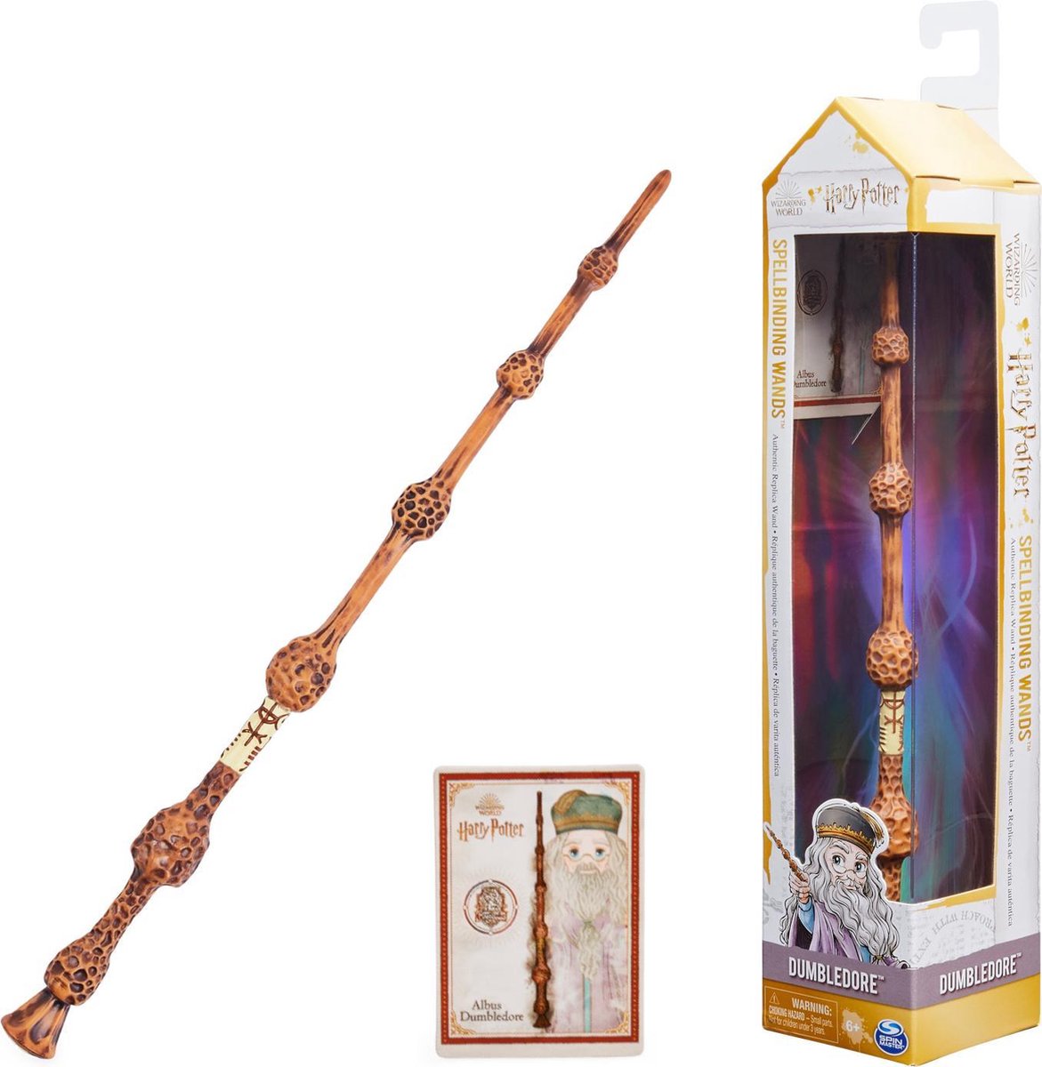 Wizarding World Harry Potter - Authentieke Albus Perkamentus Toverstaf met spellkaart - 30 cm