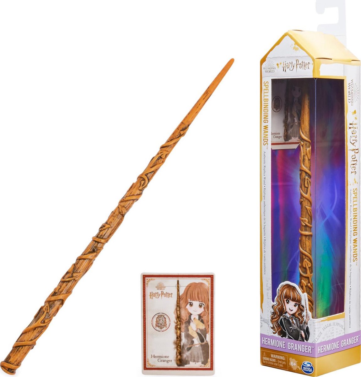 Wizarding World Harry Potter - Authentieke Hermelien Griffel Toverstaf met spellkaart - 30 cm