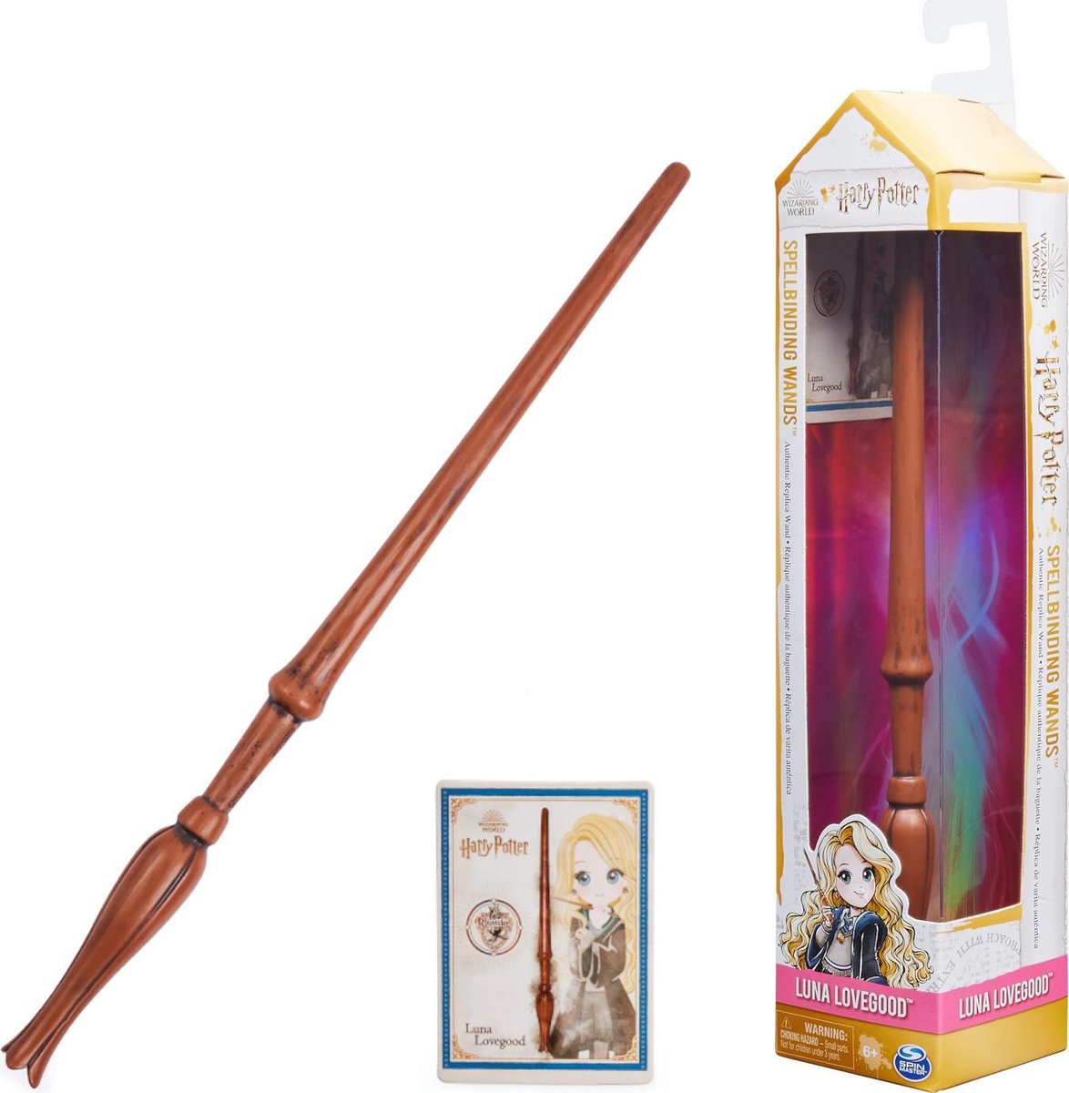 Wizarding World Harry Potter - Authentieke Loena Leeflang Toverstaf met spellkaart - 30 cm