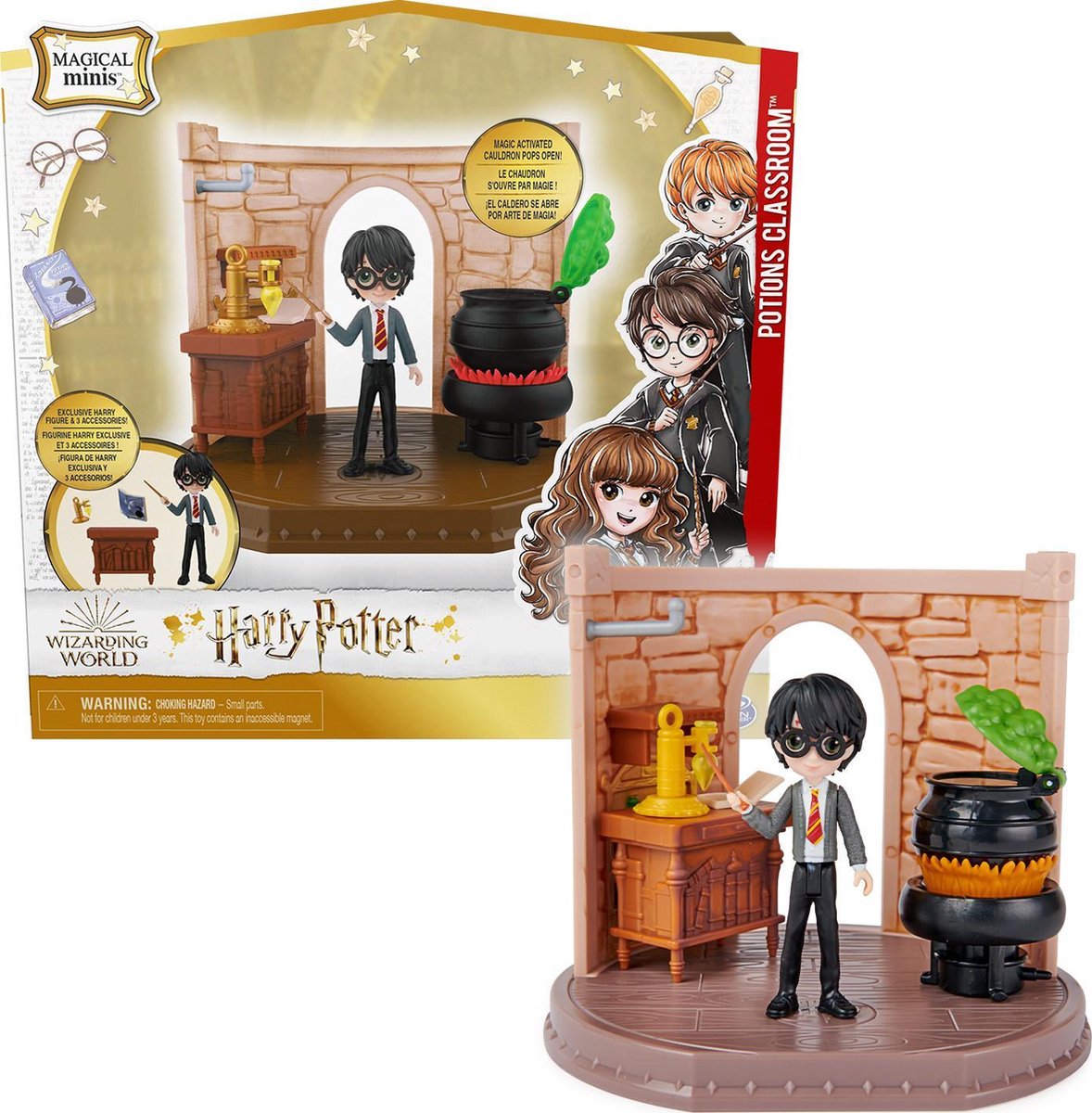 Wizarding World Harry Potter Magical Minis - Potions Classroom-speelset - met Harry Potter-actiefiguur