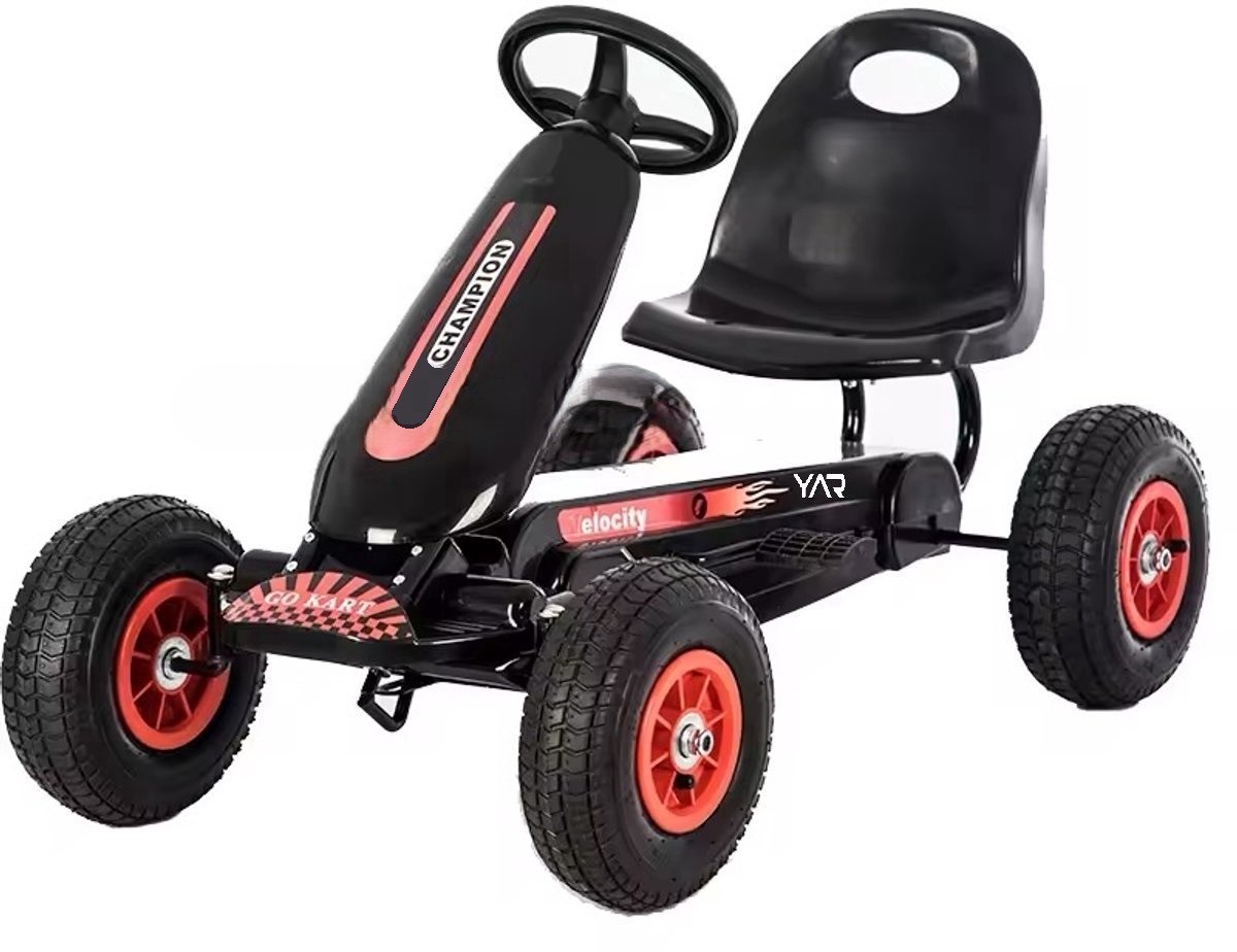 YAR   – Trapauto voor Kinderen 3–7 jaar – Met Antislipbanden & Sportief Frame – Zwart