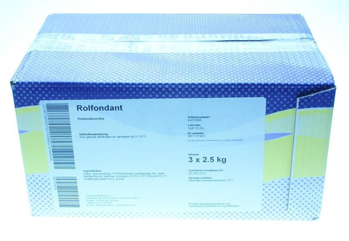 Zeelandia Rolfondant blok 3 x 2,5 kg