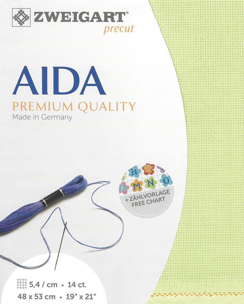Borduurstof PREMIUM PRECUT STERN AIDA - 48X53CM - (6122) GIFGROEN