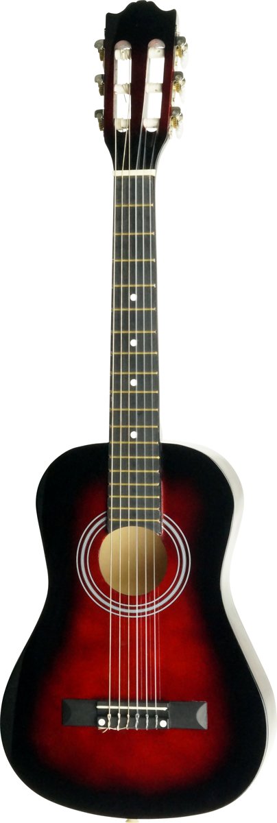 Áengus Klassieke 30” gitaar 1/2 kindergitaar - 76cm - rood/zwart