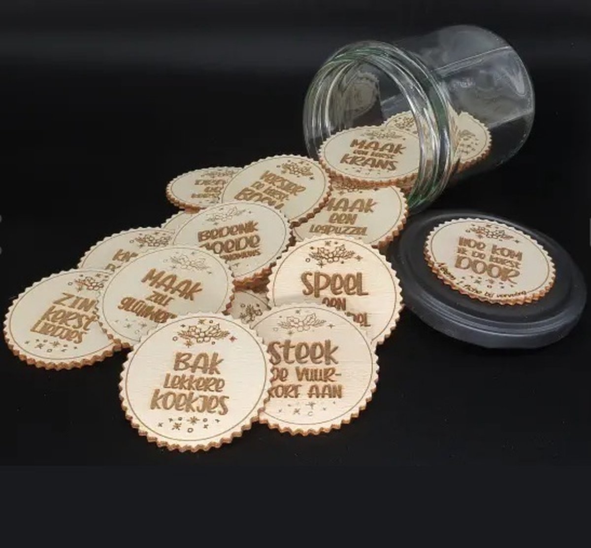 Ik-verveel-me potjes - Spel - Hout - Kerst - Feestdagen