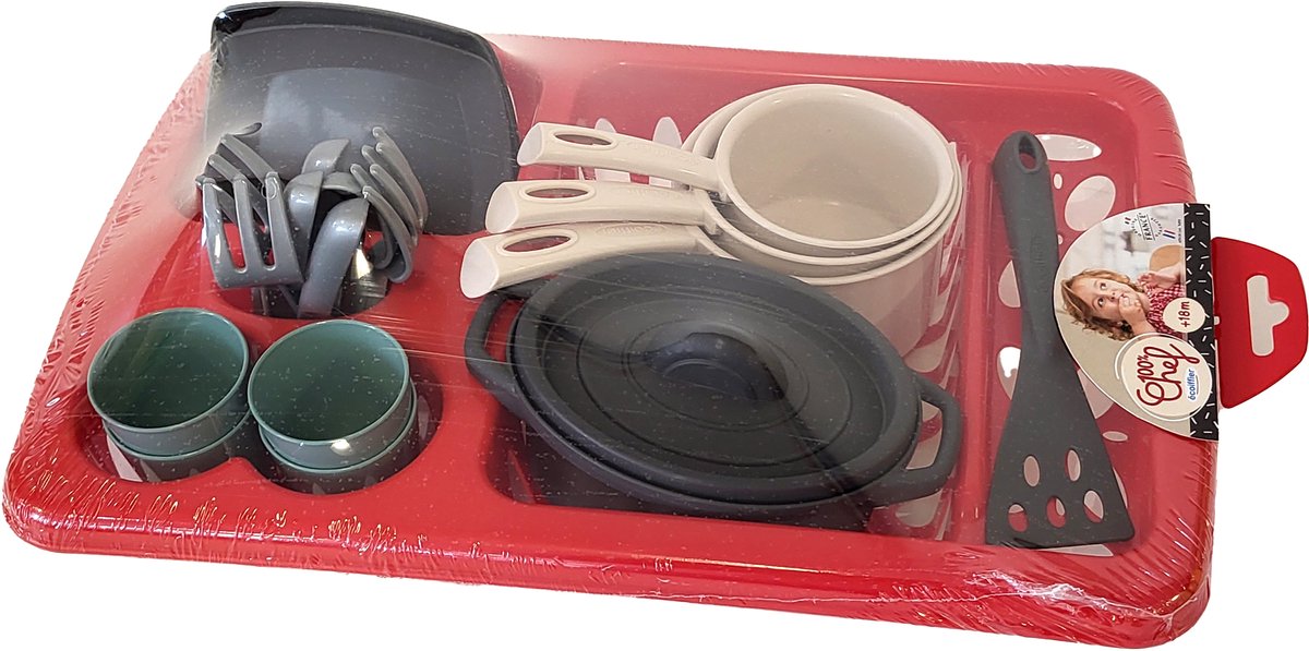 Ecoiffier 100% Chef Afwas Droogrek met Eetset, 23dlg.