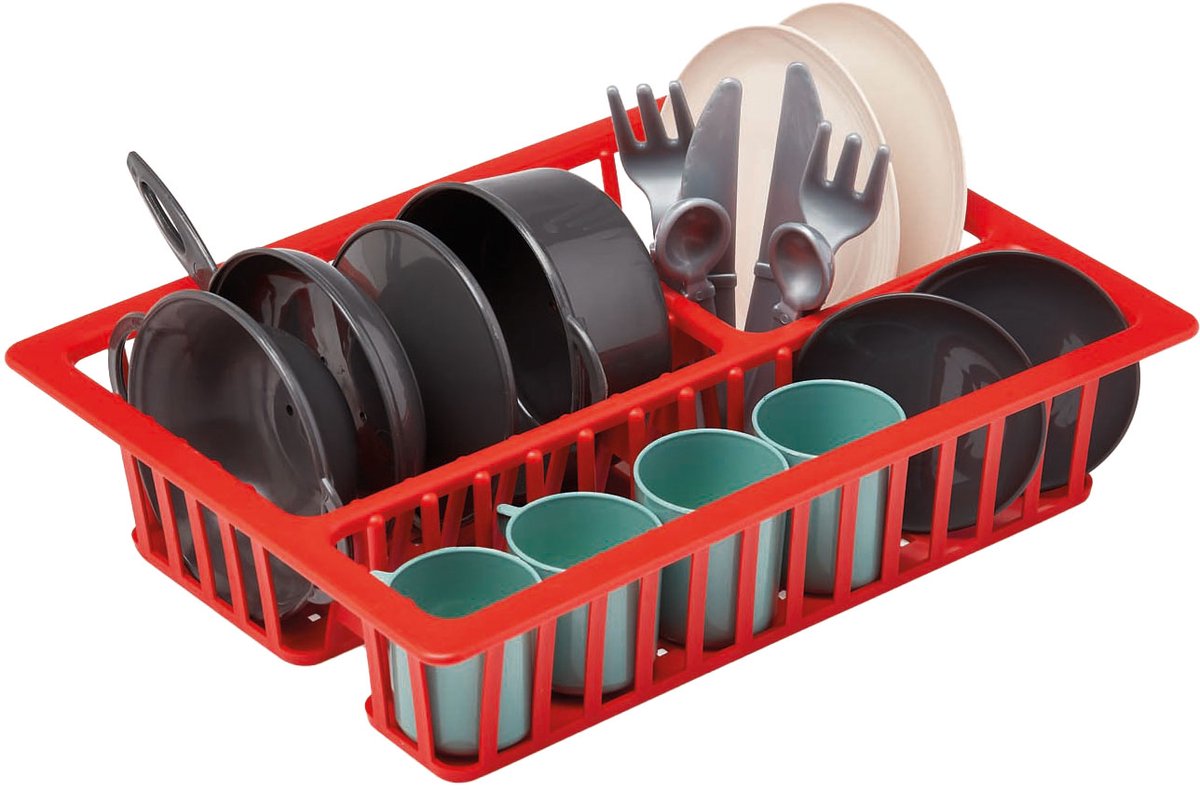 Ecoiffier 100% Chef Afwasrek met Pannen en Servies,