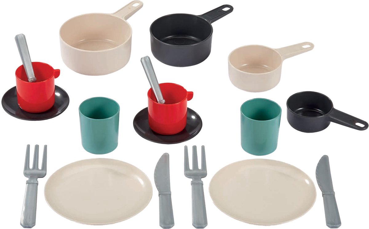 Ecoiffier 100% Chef Servies en Bestek in Pan, 19dlg.