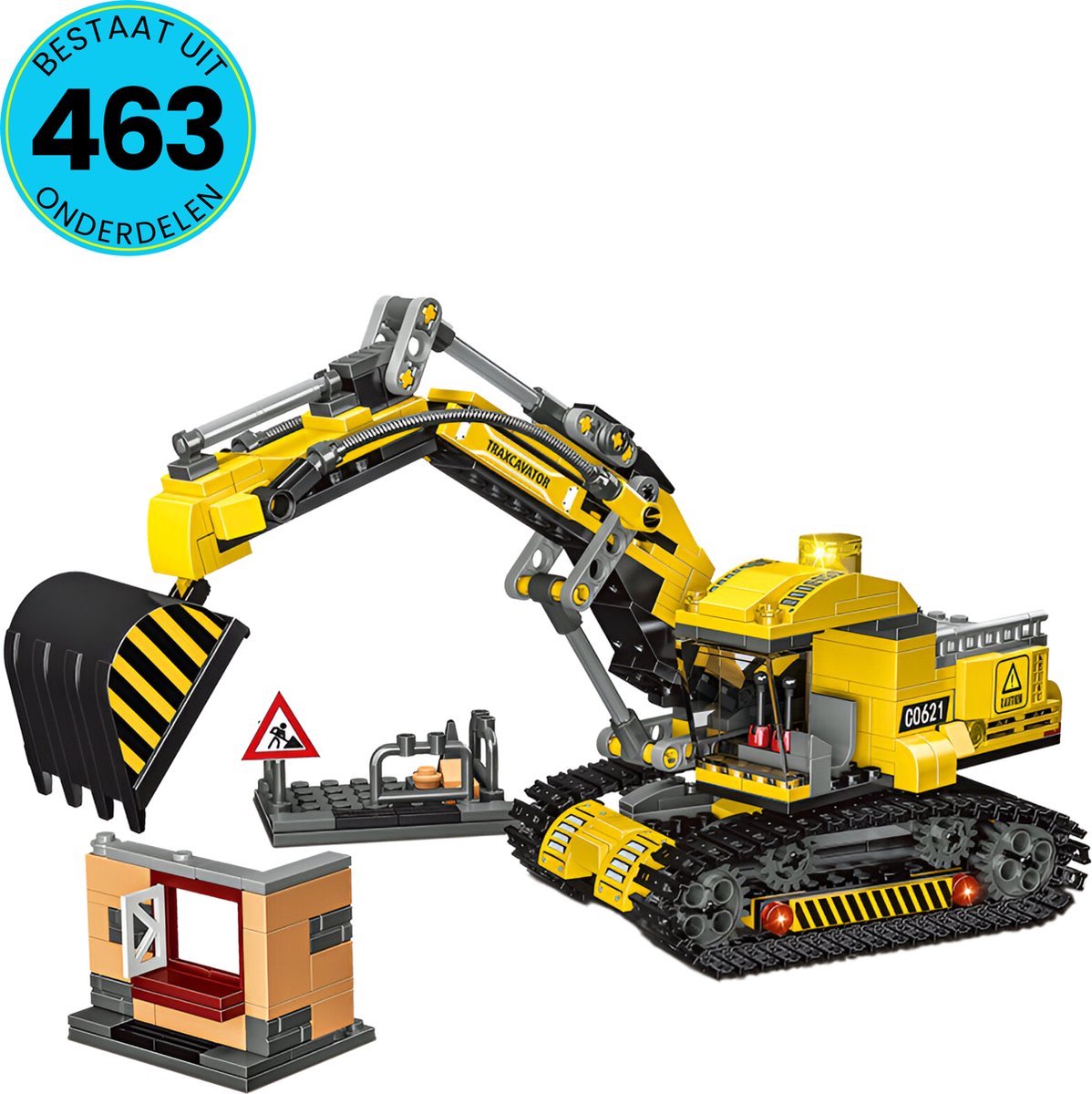 WOMA® Graafmachine Speelgoed Set Geschikt Voor LEGO - Vanaf 6 Jaar - 463 Bouwstenen - Bouwset - STEM Speelgoed - Bouwsets - Bouwspeelgoed - Bouwvoertuig - Inclusief Handleiding