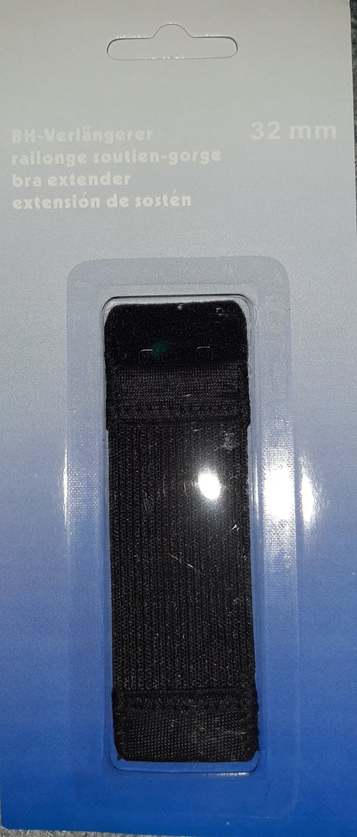 BH- verlenger zwart maat 2 - 32 mm - 580 black - BH vergroter - verlengstuk - 2 haaks