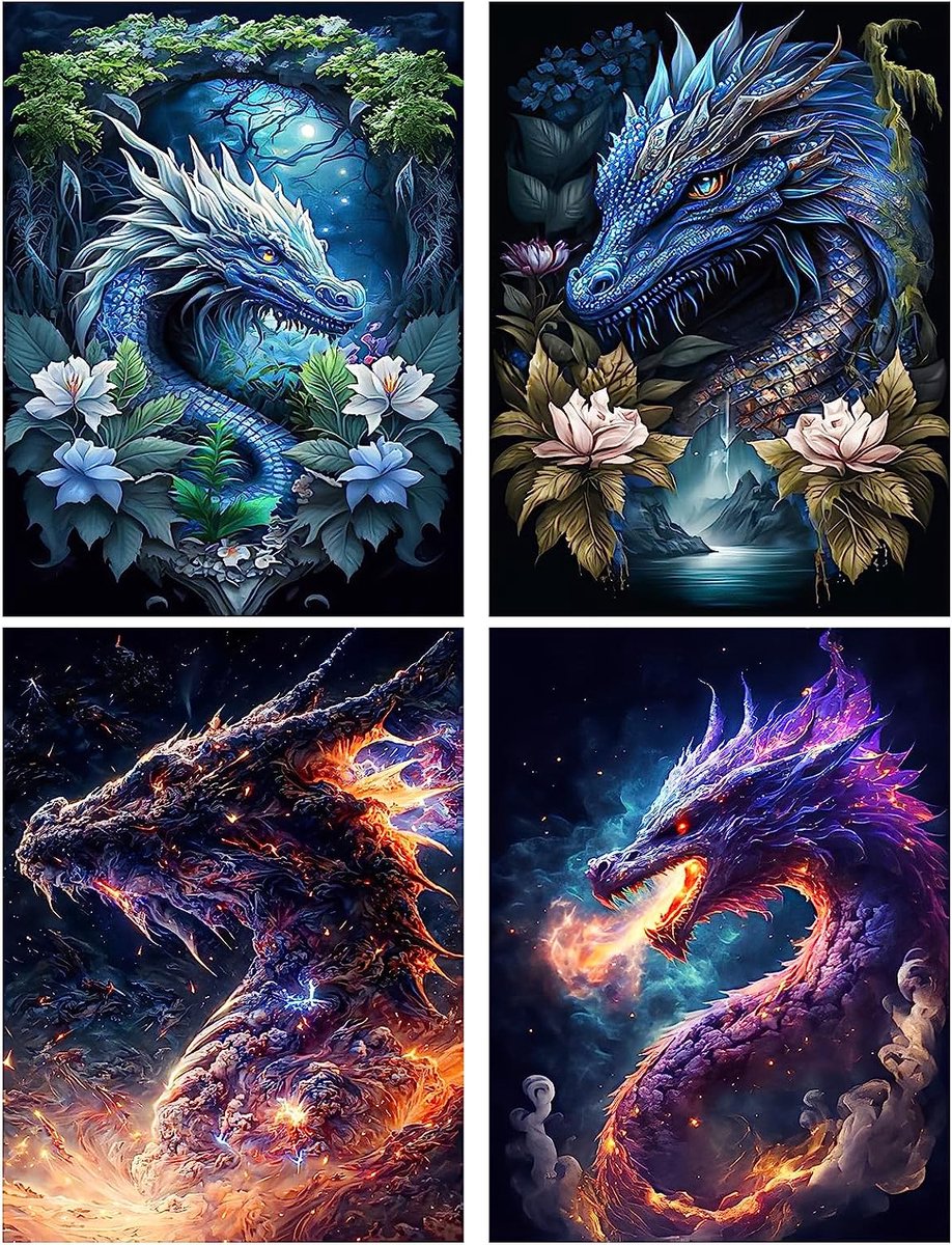 DIAMOND PAINTING Fantasy (4 Pack) (30 X 40 CM)