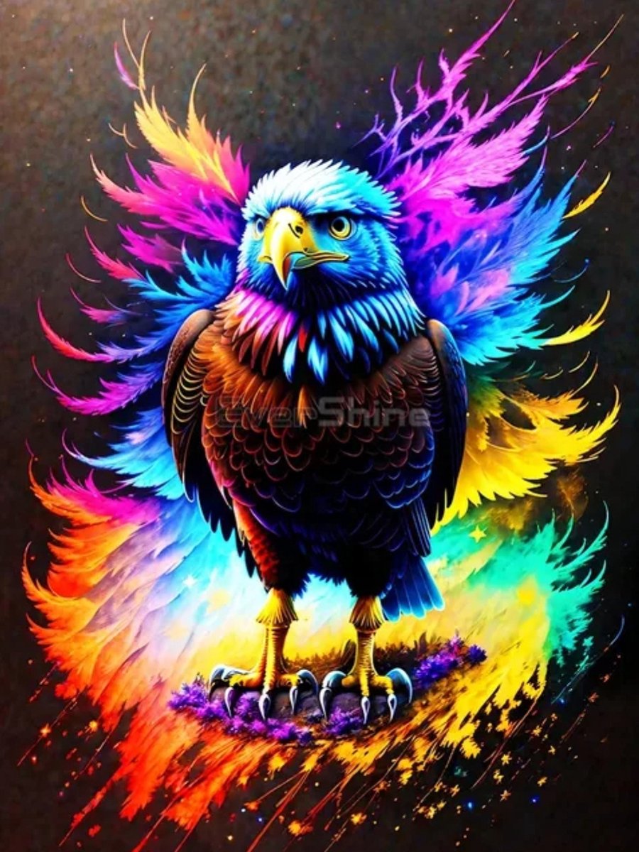 Diamond painting adelaar 40x50 vierkante steentjes