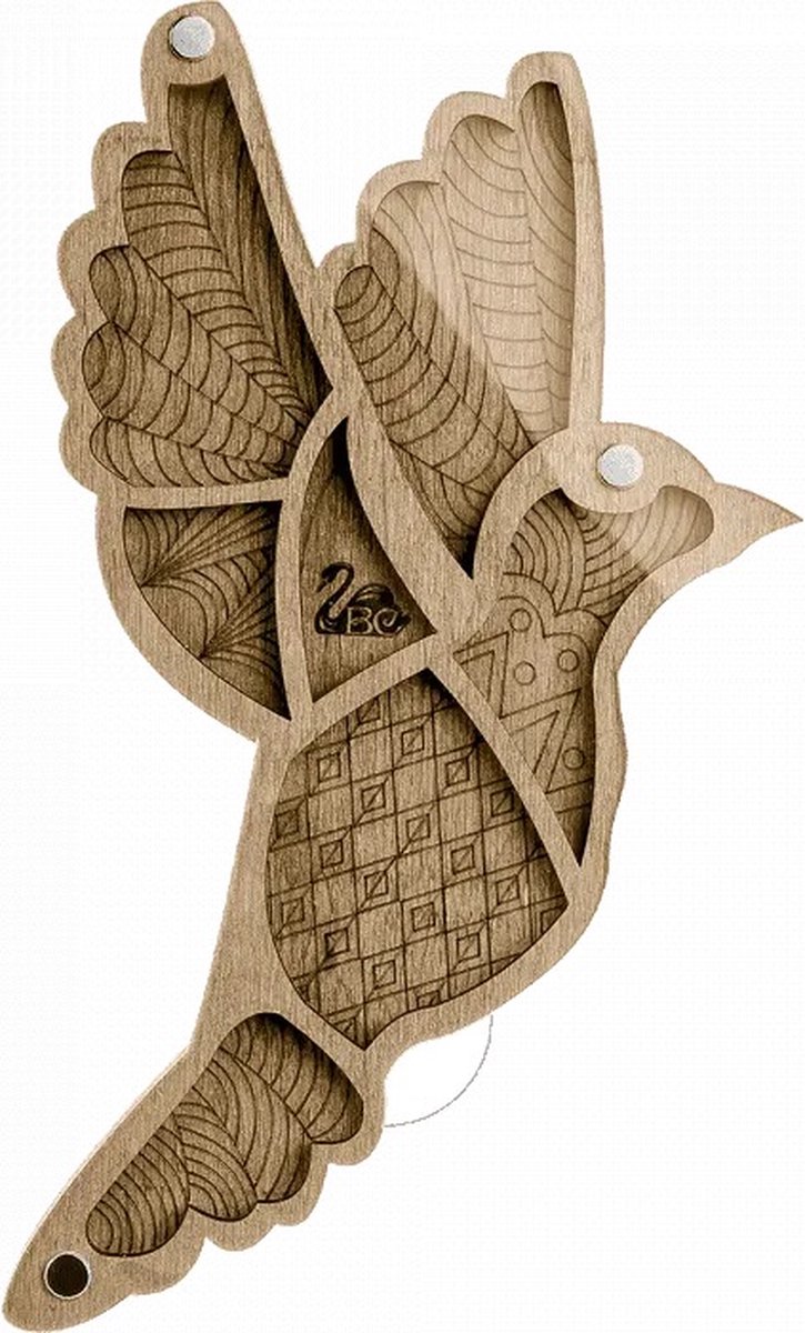 KRALENDOOSJE VOGEL (7 vakjes) - ORGANIZER voor kralen