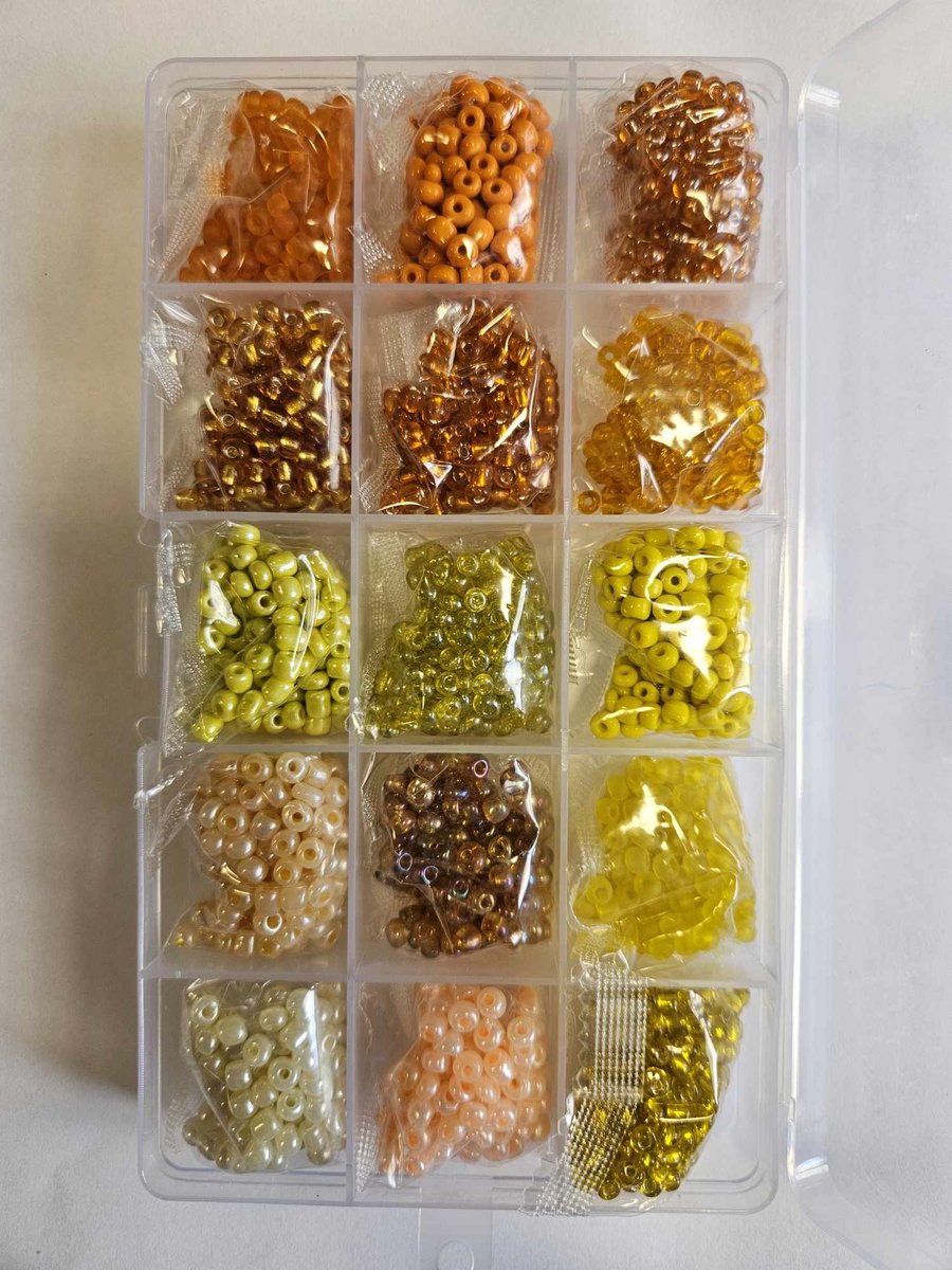 Kralen Set-Knutselen-Sieraden Maken-Hobby Set - Oranje geel tinten - 5 mm kralen